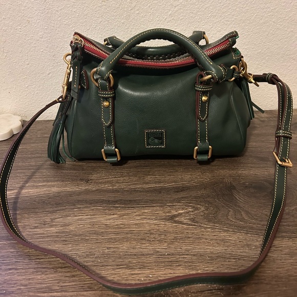 Dooney & Bourke Handbags - Dooney & Bourke Green Florentine Leather Mini Satchel